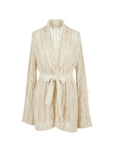 Twinset Belted Cardigan In Neutral