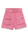 Twinset Belted Cargo Shorts In 粉色