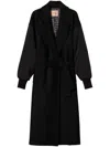 Twinset Belted Coat In Black