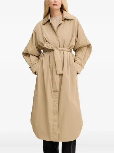 Twinset Belted Coat In Neutral