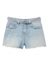 Twinset Belted Denim Shorts In 03498_denim Chiaro
