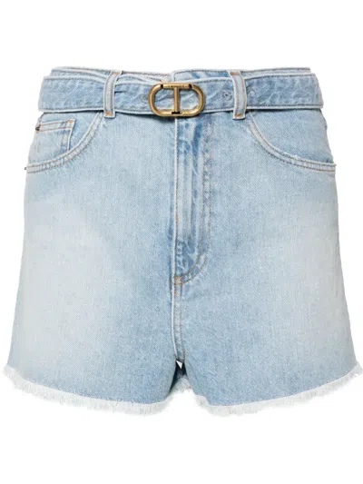 Twinset Woman Denim Shorts Blue Size 30 Cotton