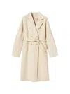 Twinset Belted Double-breasted Coat In Neutrals