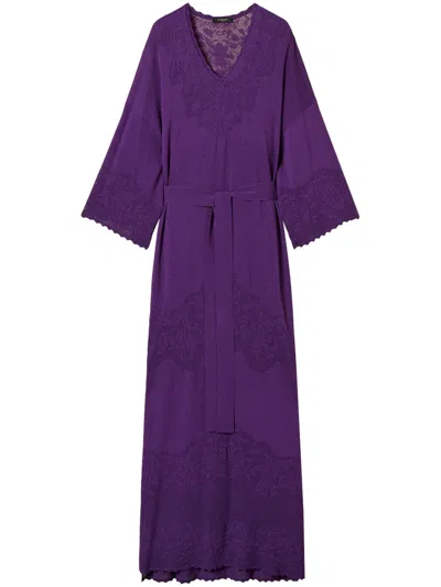 Twinset Belted Dress In Purple