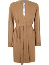 TWINSET TWINSET BELTED KNITTED COAT