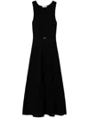 Twinset Robe Longue Sans Manches En Popeline In Black