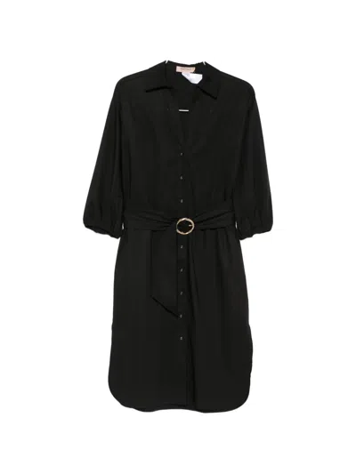 Twinset Belted Midi Dress In Black