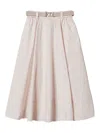 Twinset Belted Midi Skirt In Neutrals