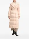 Twinset Belted Padded Coat In Pink