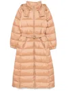 Twinset Belted Parka In Orange