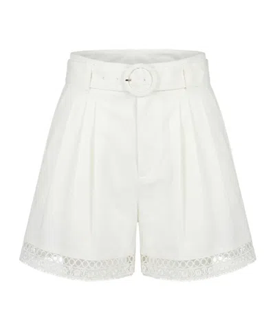 Twinset Belted Shorts In White