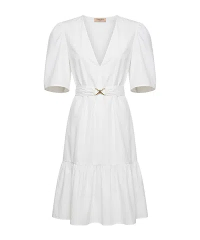 Twinset Belted Tiered Mini Dress In Multi