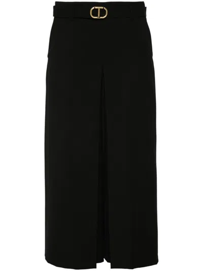 Twinset Belted Trousers In Black