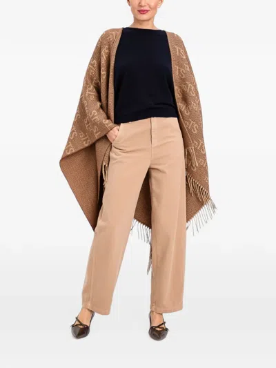 Twinset Belt-loops Jeans In Brown