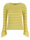 Twinset Flared Sleeve Striped Knitted Sweater In Multi