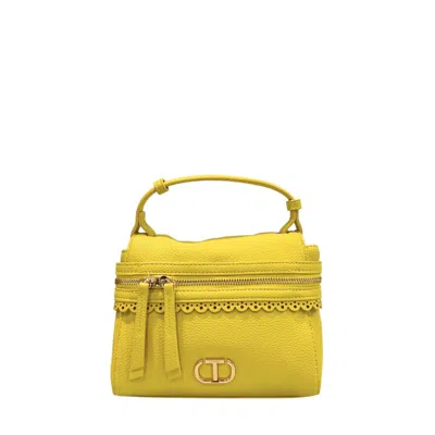 Twinset Bicolor Polyethylene Shoulder Bag In Yellow