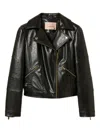 Twinset Biker Quilted-panel Jacket In Black