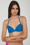 Twinset Bikini Push-up Blu Con Lustrini In As Shown In The Picture