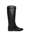 Twinset Oval T Knee-high Boots In Black