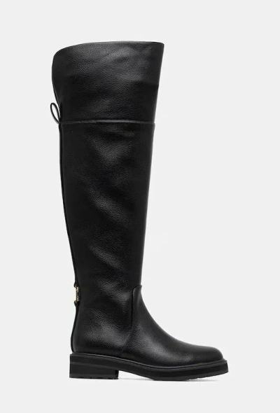 Twinset Twin Set High Boots With Logo In Black
