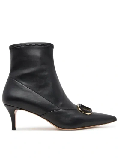 Twinset Twin Set Leather Effect Ankle Boots In Black