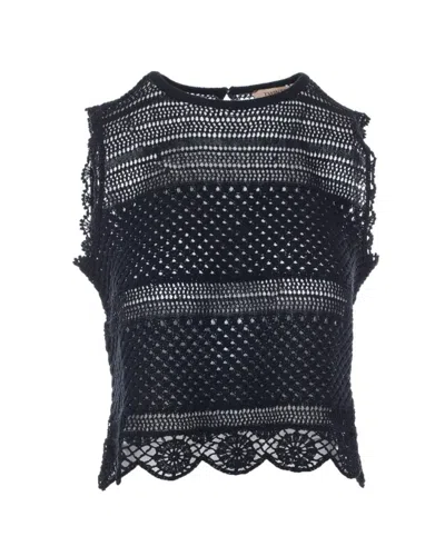 Twinset Twin Set Knitted Top In Black