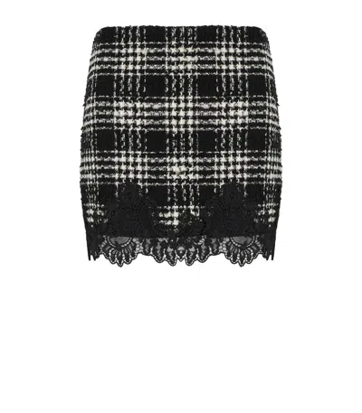 TWINSET TWINSET BLACK AND WHITE CHECK SKIRT