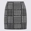 Twinset Black And White Viscose Skirt In Black