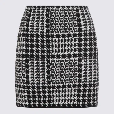 TWINSET BLACK AND WHITE VISCOSE SKIRT