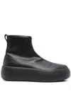 Twinset Black Ankle Boots With Elevated Platform Sole In Black