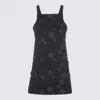 Twinset Boucl Short Dress With Embroidery In Black