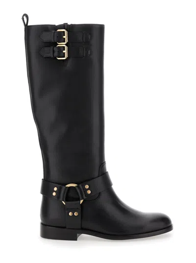 TWINSET BLACK BUCKLE BOOTS