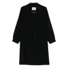 Twinset Belted Lapel Coat In Black