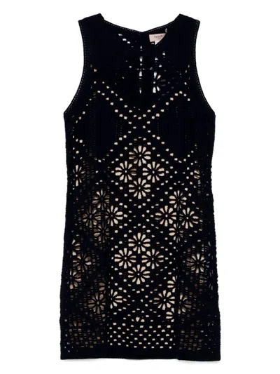 TWINSET BLACK COTTON MINI DRESS