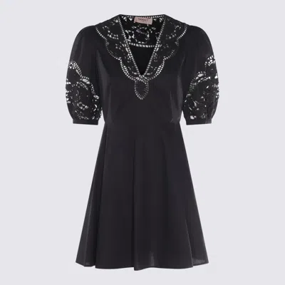 TWINSET BLACK COTTON MINI DRESS