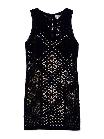 Twinset Black Cotton Mini Dress