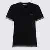 Twinset Tulle-trim Cotton T-shirt In Black