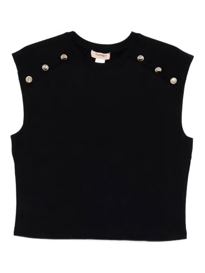 Twinset Twin-set Black Cotton Top