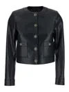 Twinset Black Crewneck Jacket With Logo Buttons