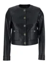Twinset Black Crewneck Jacket With Logo Buttons In Black