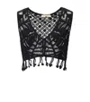Twinset Black Crochet Top In Black