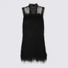 Twinset Lace-detail Sleeveless Mini Dress In Black