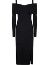 Twinset Twin-set Black Dress With Front Button Fastening In Black