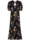 Twinset Floral-print Satin Maxi Dress In Multicolor