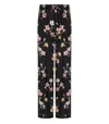 Twinset Twin-set Black Floral Wide Leg Trousers In Black