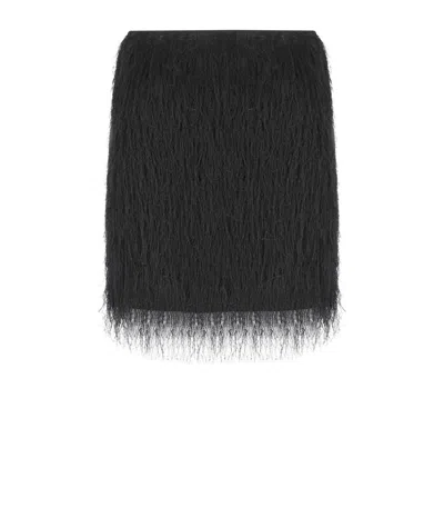 TWINSET TWINSET BLACK FRINGED SKIRT