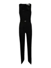 Twinset Twin-set Jumpsuit With Elegant Belt Detail And Luxurious Fabric Blend In Negro