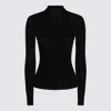 Twinset Fitted Ribbed Knit Sweater With High Neckline In Black