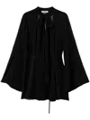 Twinset Twin-set Pussy-bow Collar Dress With Tied Waist In Black