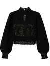 Twinset Crochet-knit Top In Black